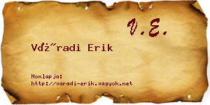 Váradi Erik névjegykártya